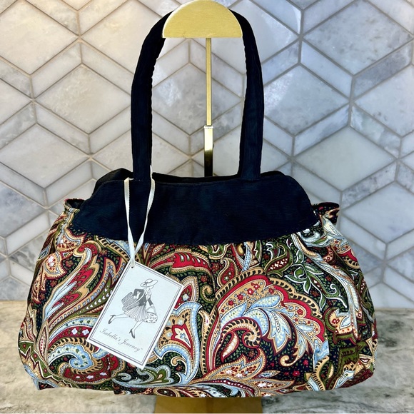 Sac à Bandoulière Isabella's Journey - Floral, Cotton Piqué, Grand Format, Occasion Comme Neuf